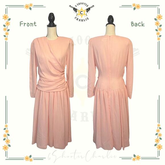 VTG Brenner Size 9/10 Maxi Dress Gown Pink Romantic Holidays A-Line USA Made - Picture 1 of 7